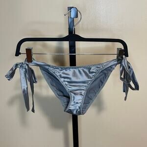SKIMS Chrome Woven Shine Tie Side Brief Panty Gray Size XS NWT